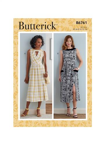 Butterick 6850 Misses' Jewel or V-Neck Fit & Flare Dresses