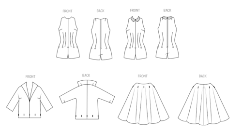 Butterick Sewing Pattern 1950s Misses' Playsuit, Blouse and Skirt B6989