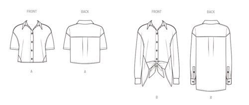 Butterick Sewing Pattern Misses' Shirts B7011