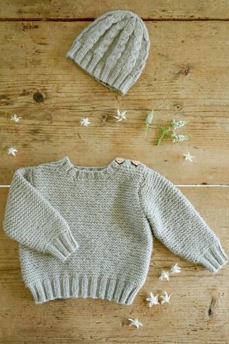 Lisa F Baby Cakes BC108 Ashley Sweater and Hat - Knitting Pattern / Kit