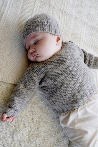 Lisa F Baby Cakes BC108 Ashley Sweater and Hat - Knitting Pattern / Kit
