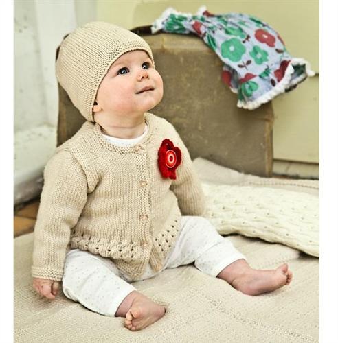 Lisa F Baby Cakes BC40 Indiana Cardi and Hat - Knitting Pattern / Kit