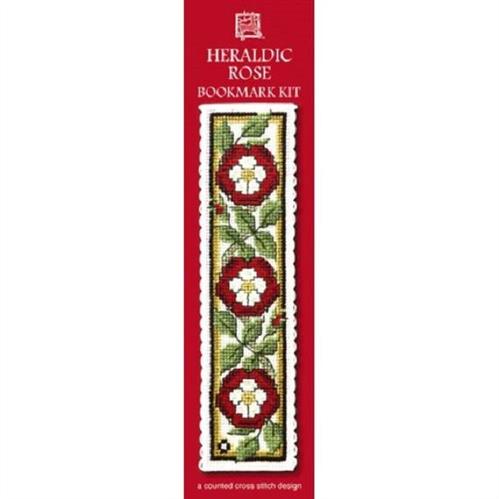 Cross Stitch Bookmark Kit - Damask Rose Counted Cross Stitch Pattern With Threads & Aida - View #2