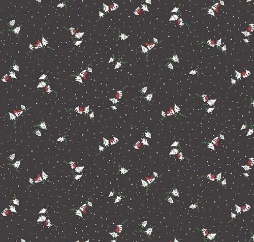 Liberty Woodland Christmas - Christmas Cottage Black