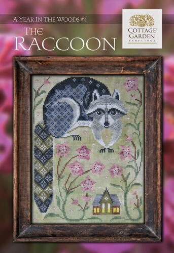 Cottage Garden Samplings Cross Stitch Pattern - The Raccoon