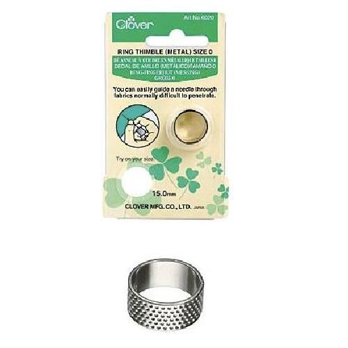 Clover Adjustable Ring Thimble For Hand Sewing - Fits Any Finger Size For Thick Needles