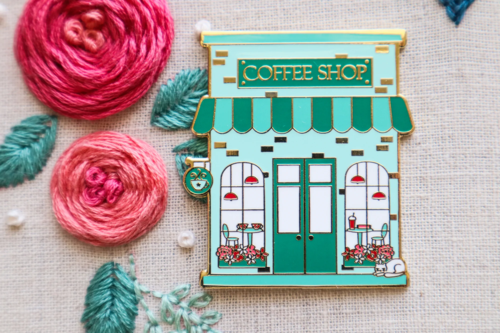 Flamingo Toes Needle Minder - Coffee Shop Main Street