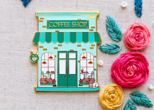 Flamingo Toes Needle Minder - Coffee Shop Main Street