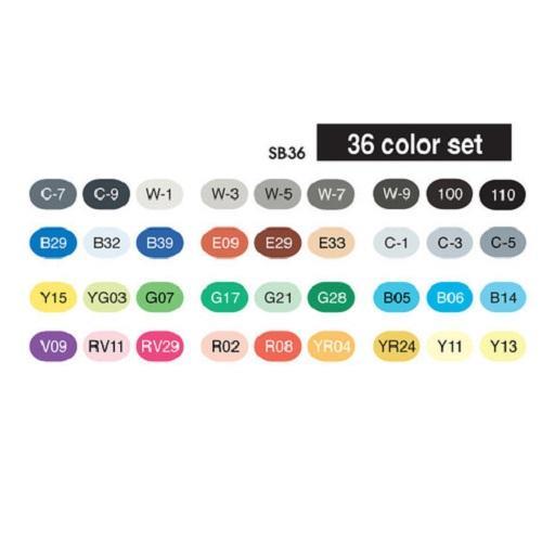 Copic Sketch Set, 36-Colors, Basic