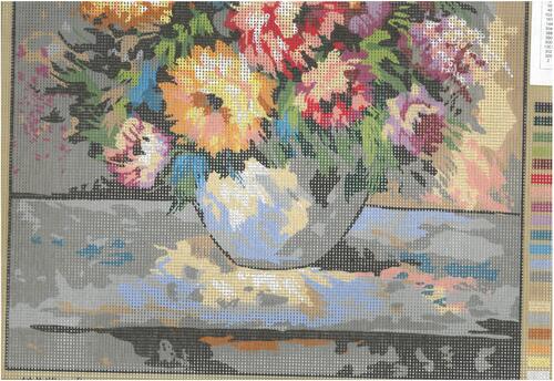 Collection D'Art  Tapestry Canvas 50X60 Vase Of Flowers