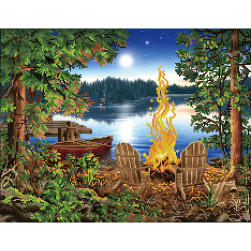 Diamond Dotz Lakeside Red Canoe 51 x 66cm