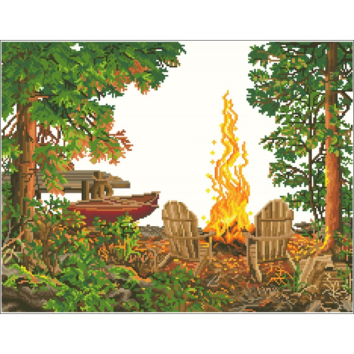 Diamond Dotz Lakeside Red Canoe 51 x 66cm