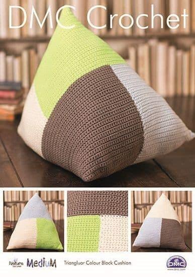 DMC Natura Medium Triangular Colour Block Cushion Crochet Pattern | The  Ribbon Rose