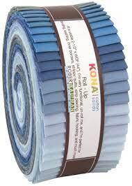 Robert Kaufman Roll-Ups: Kona Cotton, Overcast Palette