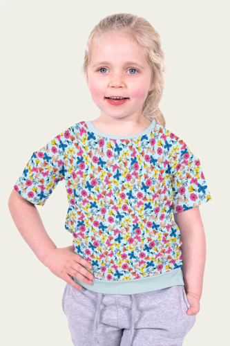 Nooteboom Cotton Jersey - Printed Butterflies #19585 - Colour 03 - Blue