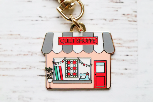 Keyring & Keychain Enamel Charm, Bookshop by Flamingo Toes