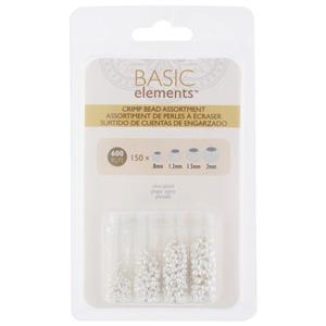 The Beadsmith Crimp Bead Assortment Silver Plated 600pcs