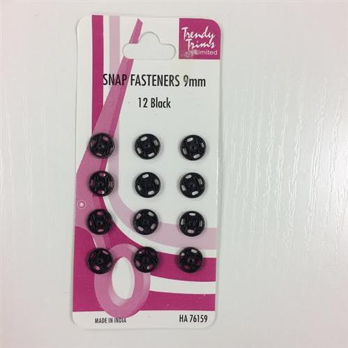 Trendy Trims Metal Snap Fasteners - Black
