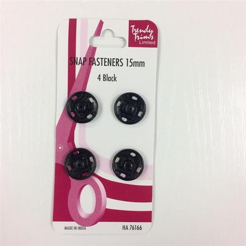 Trendy Trims Metal Snap Fasteners - Black