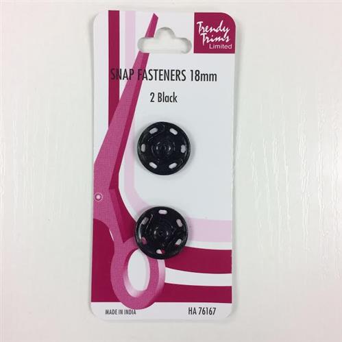 Trendy Trims Metal Snap Fasteners - Black