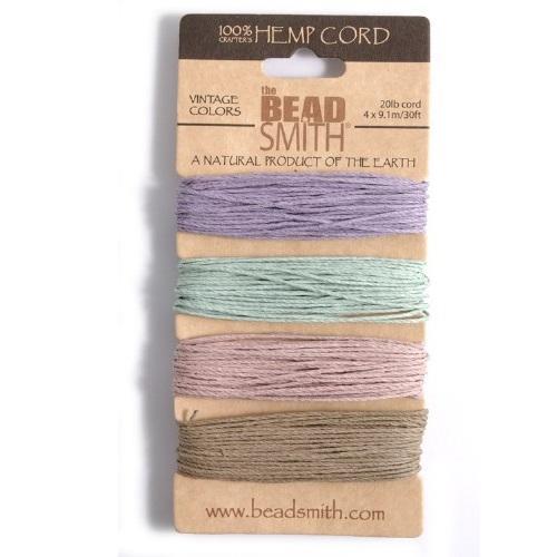 The Beadsmith Hemp Cord Vintage Colours 20lb The Ribbon Rose