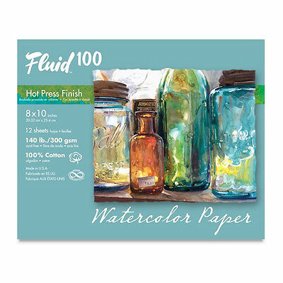 Fluid 100% Cotton 12 Loose Sheets HP 300gsm 8x10”