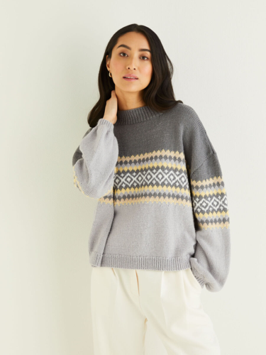 Sirdar 10309 Fair Isle Placement Sweater -Knitting Pattern / Kit