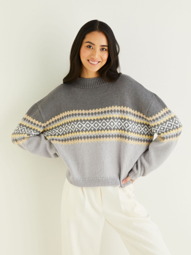 Sirdar 10309 Fair Isle Placement Sweater -Knitting Pattern / Kit