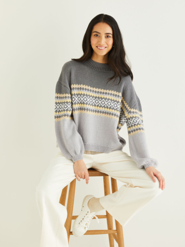 Sirdar 10309 Fair Isle Placement Sweater -Knitting Pattern / Kit