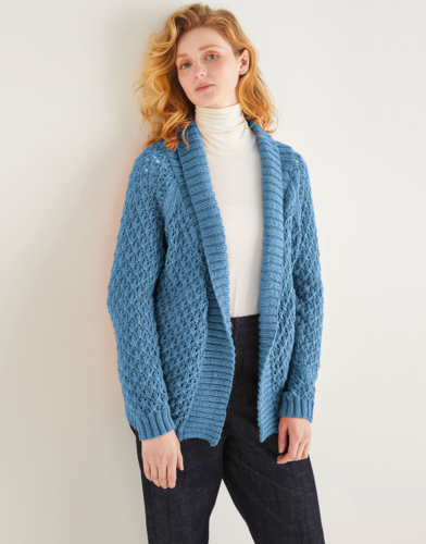 Sirdar 10165 Shawl Collar Cardigan Knitting Pattern The Ribbon