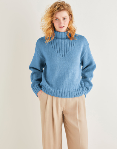 Sirdar 10169 Funnel Neck Rib Detail - Knitting Pattern