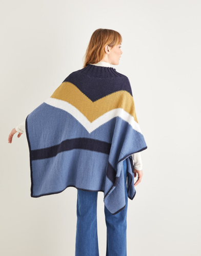 Sirdar 10205 Colour-Block Poncho Knitting Pattern / Kit