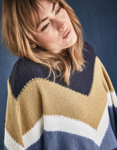 Sirdar 10205 Colour-Block Poncho Knitting Pattern / Kit
