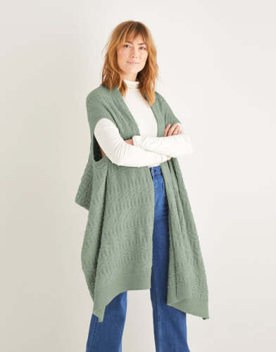 Sirdar 10207 Blanket Style Wrap Knitting Pattern / Kit