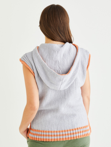 Sirdar 10549 Sleek Sleeveless Hoodie Knitting Pattern / Kit