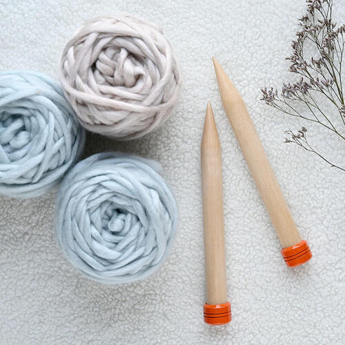Knitpro Basix Birch Wood, Single Pointed Needles - 35cm (Jumbo)