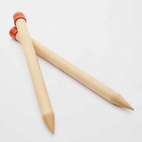 Knitpro Basix Birch Wood, Single Pointed Needles - 35cm (Jumbo)
