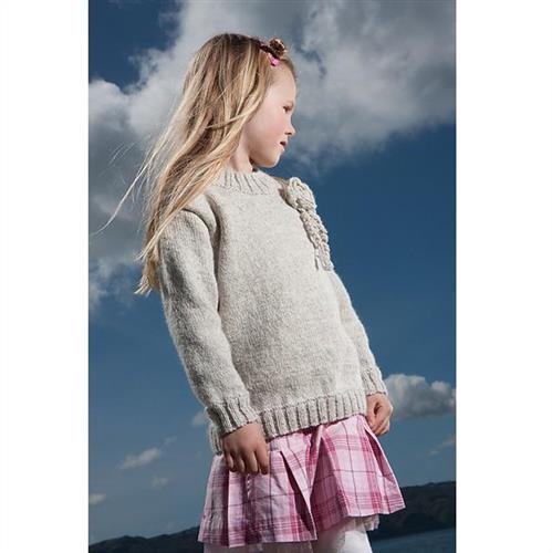 Lisa F Little Cupcakes LF19 Sweater with Flower Brooch - Knitting Pattern / Kit