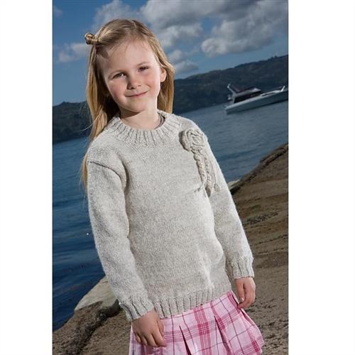 Lisa F Little Cupcakes LF19 Sweater with Flower Brooch - Knitting Pattern / Kit