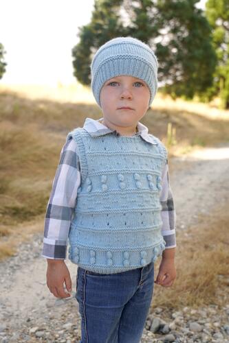 Lisa F Little Cupcakes LF42 Harley Vest and Hat - Knitting Pattern / Kit