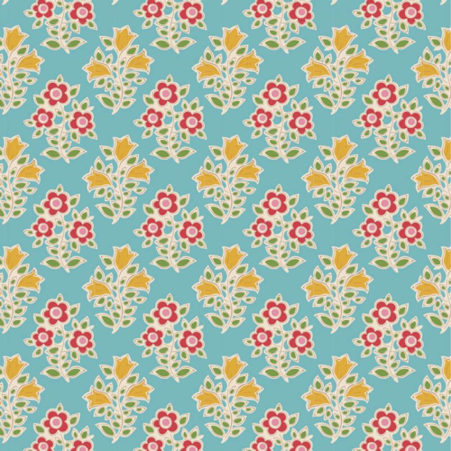 Tilda Jubilee - Farm Flowers Teal
