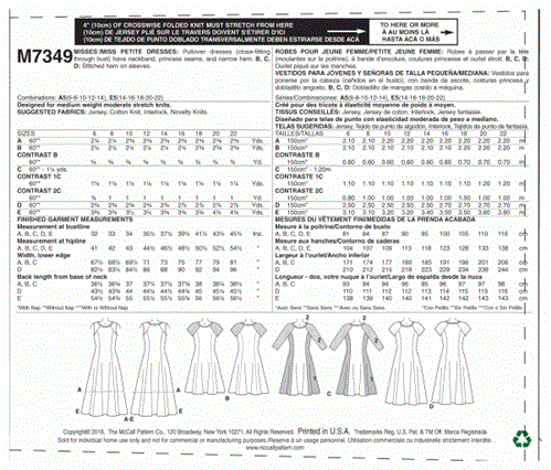 McCalls Pattern 7349 Petite Sleeveless or Raglan Sleeve, Fit and Flare Dresses