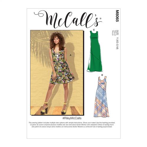 McCall's Sewing Pattern Misses' Dresses-XS-S-M 