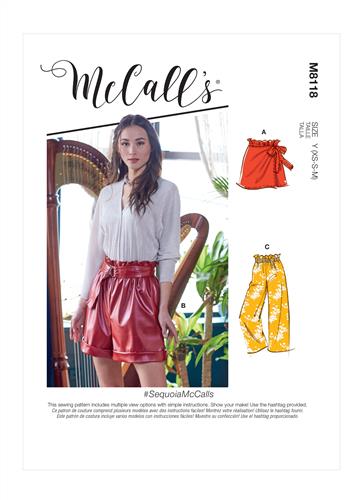 McCalls Pattern 8118 #Sequoia - Misses' Shorts, Pants & Belt