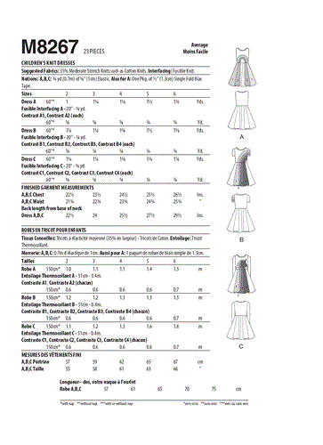 McCalls Pattern 8267 Children's Knit Dresses