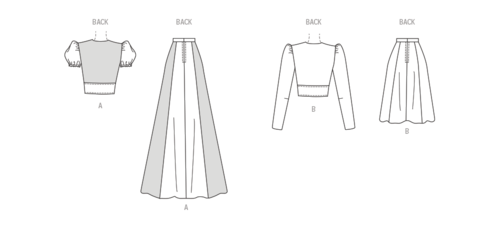 McCalls Sewing Pattern 1970s Misses' Top and Skirt M8431
