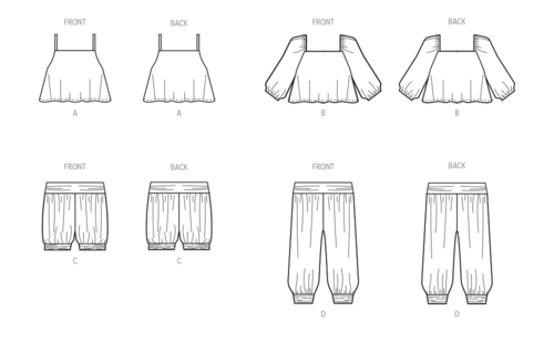 McCalls Sewing Pattern Toddlers' Knit Tops, Shorts and Pants M8488