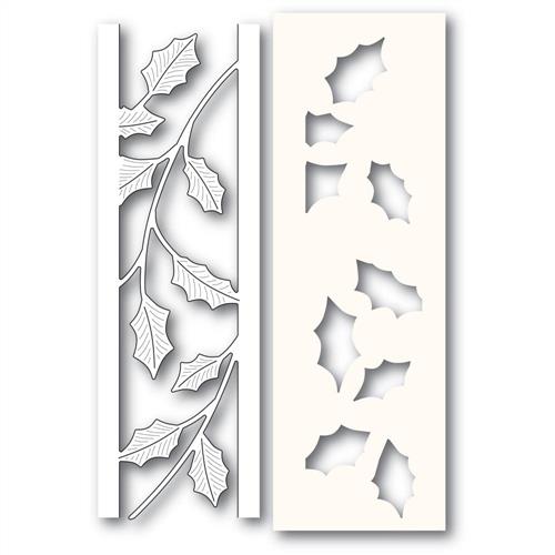 Poppystamps  Holly Side Strips and Stencil - Die