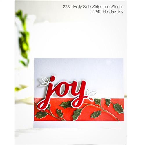 Poppystamps  Holly Side Strips and Stencil - Die