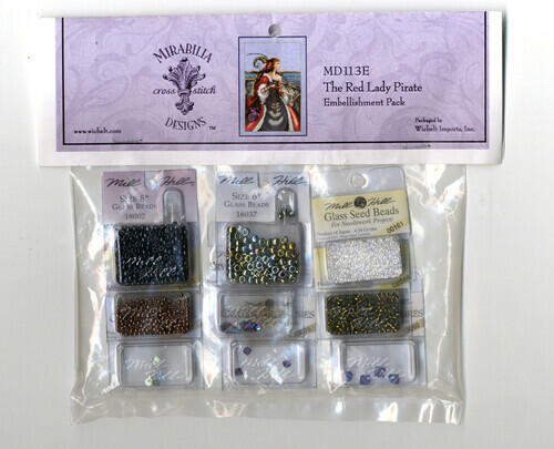 Mirabilia Cross Stitch Pattern + Bead Pack: The Red Lady Pirate
